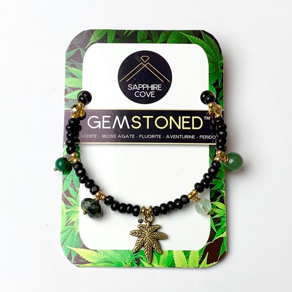 GEMSTONED™ Genuine Gemstone Peridot Fluorite Agate Hemp - Picture 4 of 5